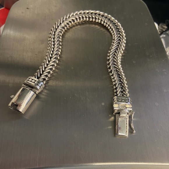 Men's Designer 925 Sterling Silver 10mm, 41gr, Cool Style Bracelet 7.5" J-46 - Picture 1 of 6